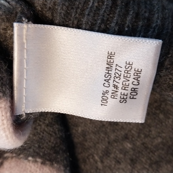 Apt #9 100% Cashmere Sweater V-Neck Argyle Print Pink & Grey Size Small Vintage - Picture 5 of 6